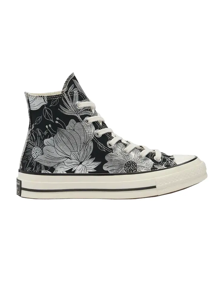 Кроссовки Converse Wmns Chuck 70 High 'Vintage Floral - Black Silver' — изображение 1 из 1, черный/серебристый