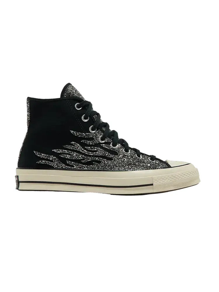 Кроссовки Converse Wmns Chuck 70 High 'Archival Glitter Flame - Black Egret' — изображение 1 из 1, черный//черный