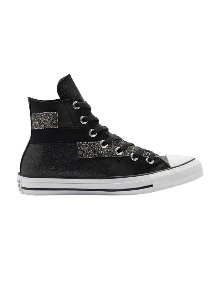 Кроссовки Converse Wmns Chuck Taylor All Star High 'Black Glitter' — изображение 1 из 1, черный//белый