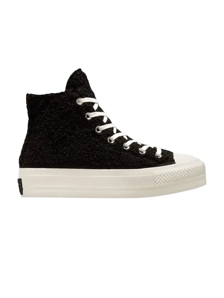 Кроссовки Converse Wmns Chuck Taylor All Star Lift High 'Black Sherpa' — изображение 1 из 1, черный//черный