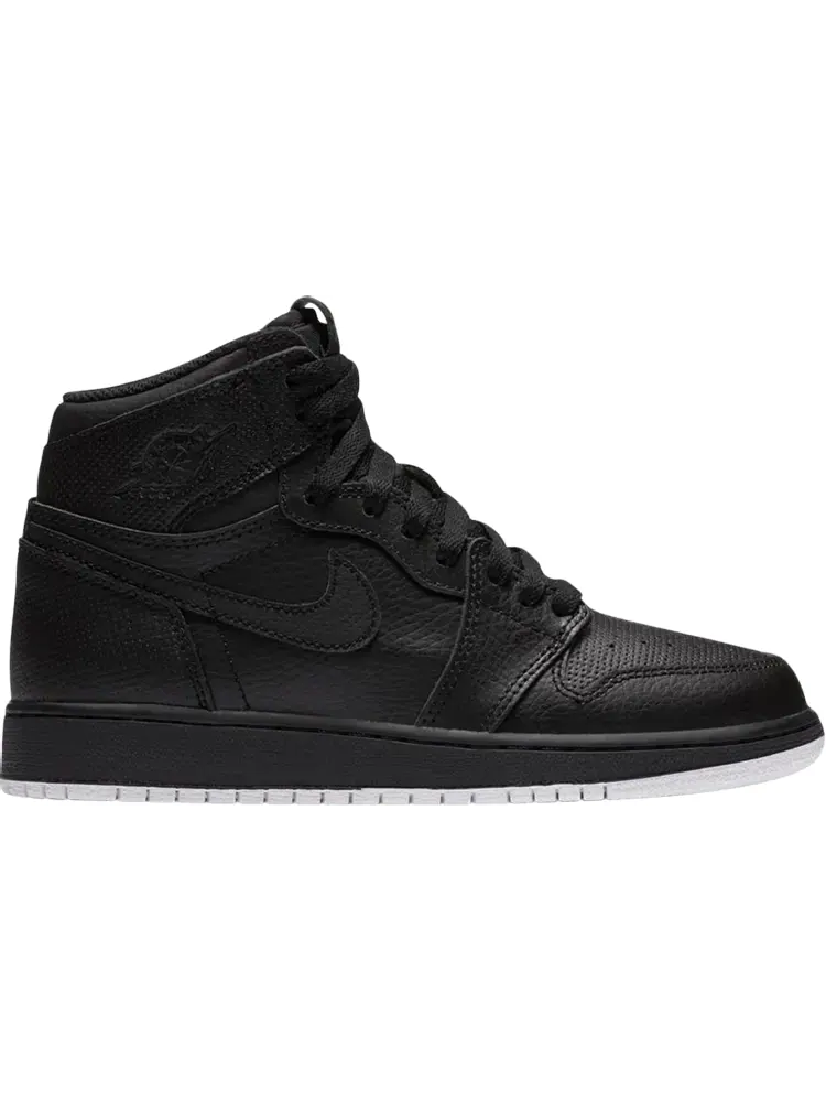 Кроссовки Air Jordan 1 Retro High OG GS Black Perforated — изображение 1 из 1, черный