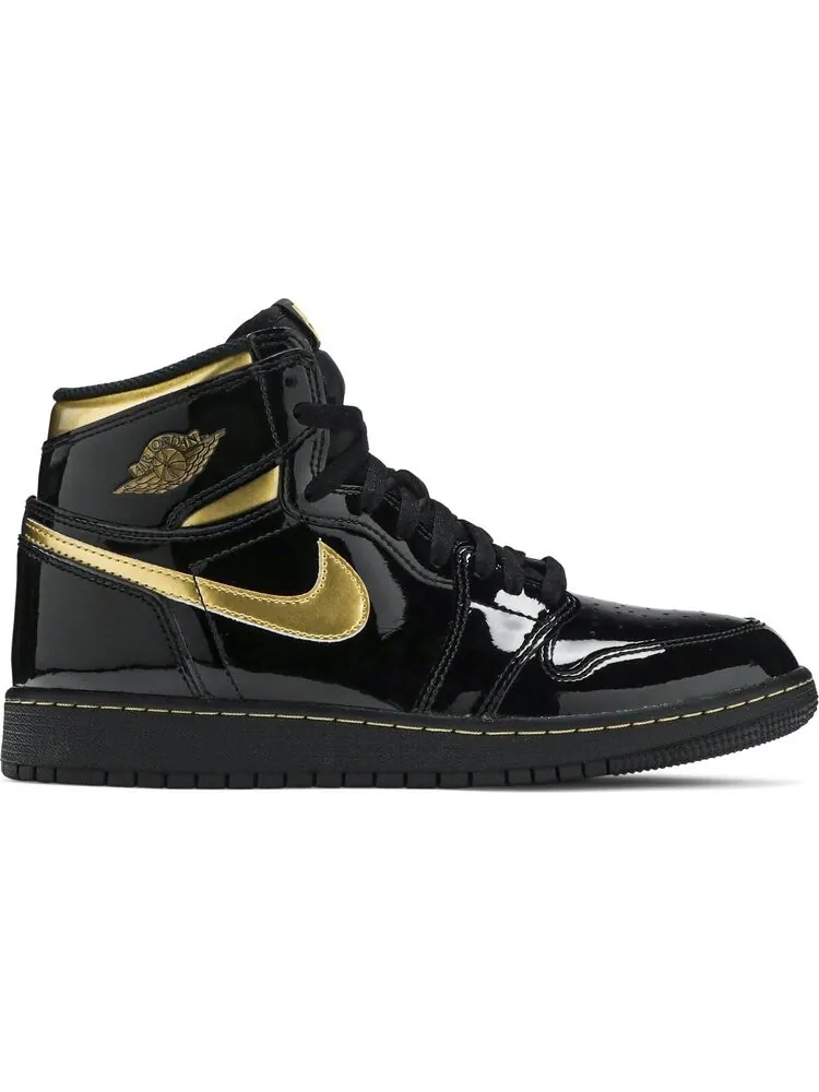 Кроссовки Air Jordan 1 Retro High OG GS Black Metallic Gold — изображение 1 из 8, черный