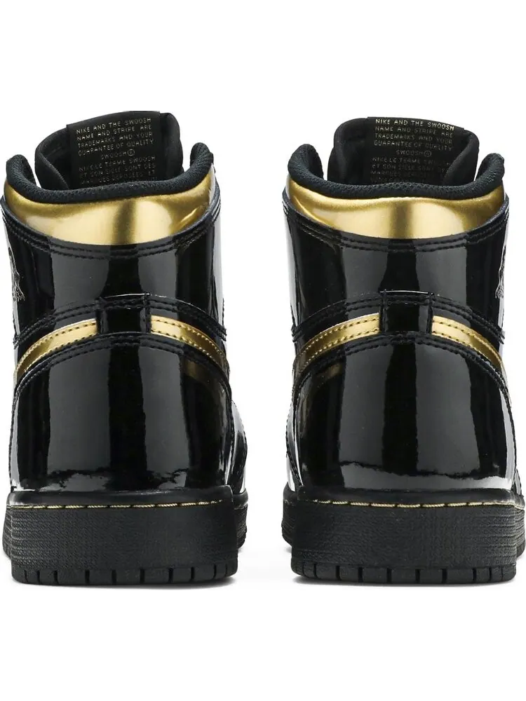 Кроссовки Air Jordan 1 Retro High OG GS Black Metallic Gold — изображение 6 из 8, черный