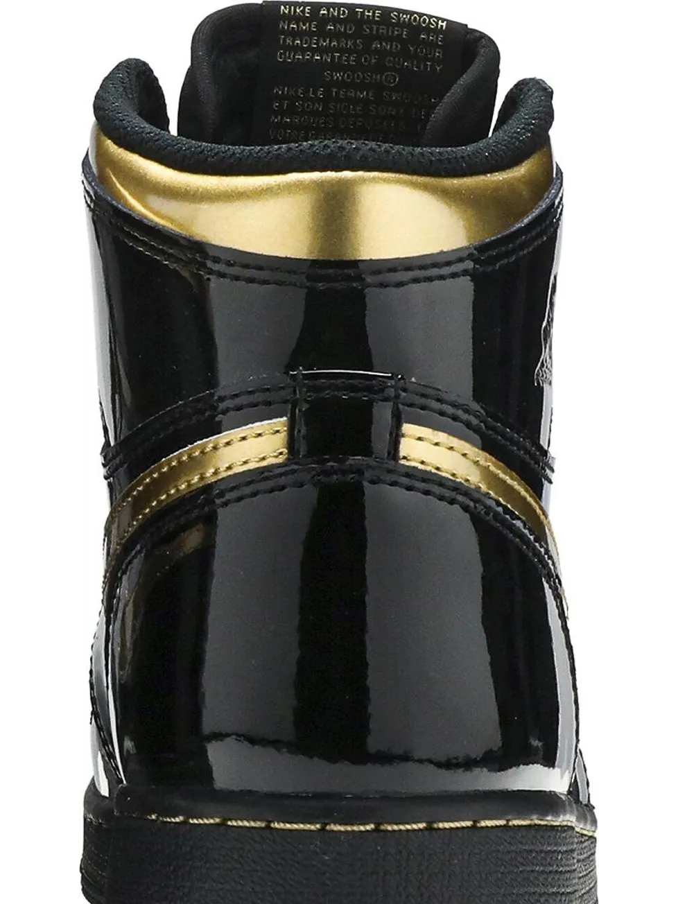 Кроссовки Air Jordan 1 Retro High OG GS Black Metallic Gold — изображение 7 из 8, черный
