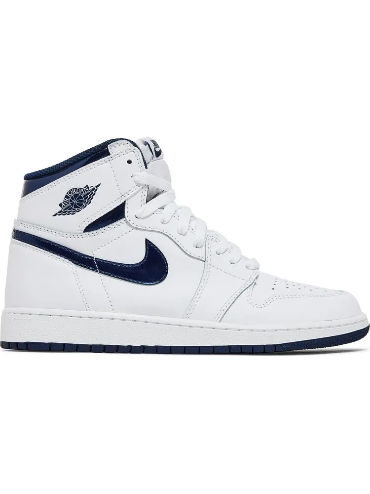 Кроссовки Air Jordan 1 Retro High OG BG Metallic Navy — изображение 1 из 8, белый
