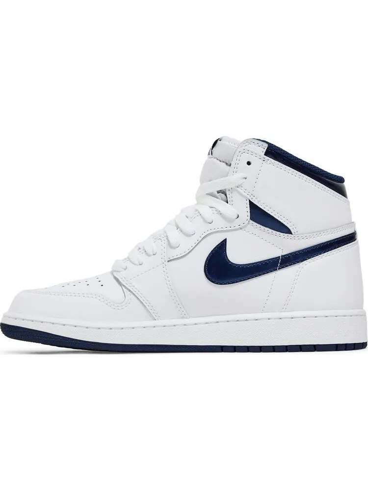 Кроссовки Air Jordan 1 Retro High OG BG Metallic Navy — изображение 3 из 8, белый