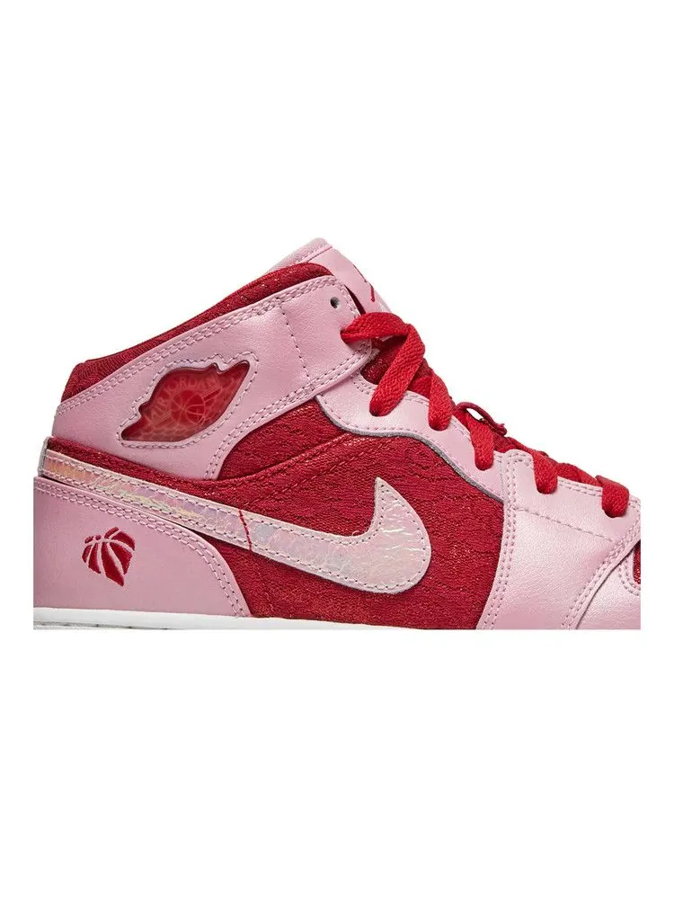 Кроссовки Air Jordan Air Jordan 1 Mid Premium GS 'Valentine's Day' — изображение 3 из 9, розовый/красный/белый