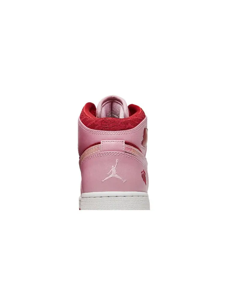 Кроссовки Air Jordan Air Jordan 1 Mid Premium GS 'Valentine's Day' — изображение 8 из 9, розовый/красный/белый
