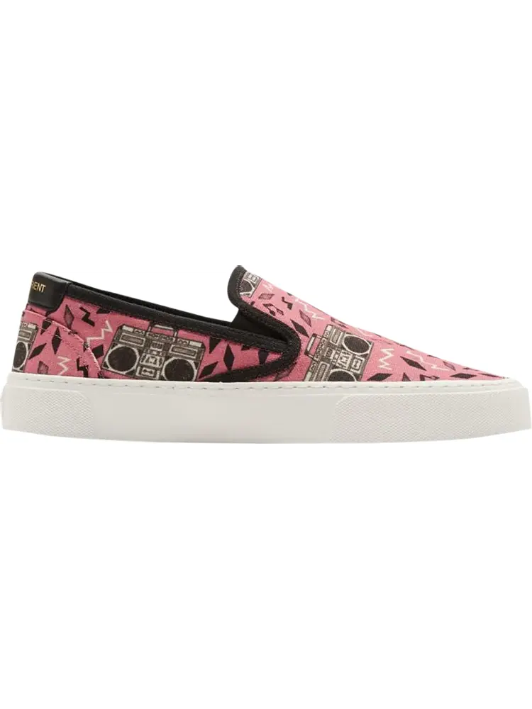 Кроссовки Saint Laurent Venice Slip-On Radio Print — изображение 1 из 1, розовый