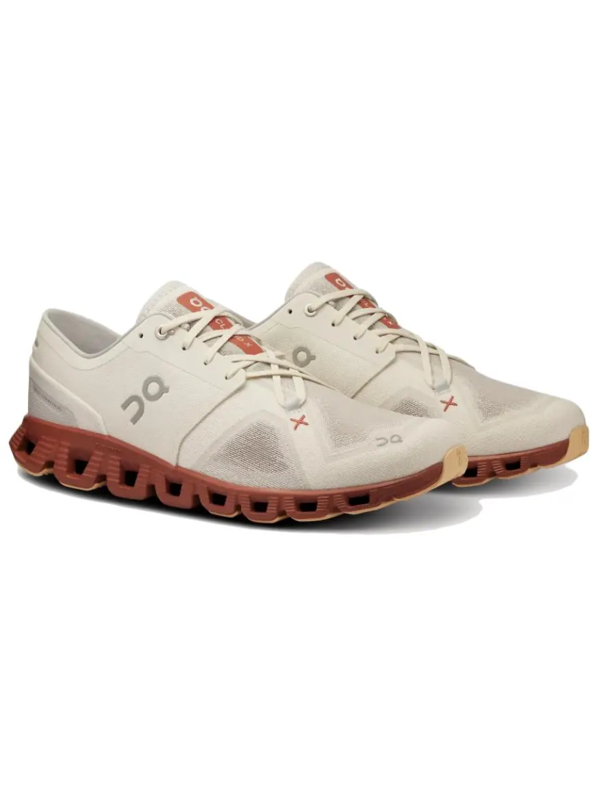 Кроссовки женские беговые On Running Cloud X 3 Ice Auburn Белый Красный — изображение 3 из 7