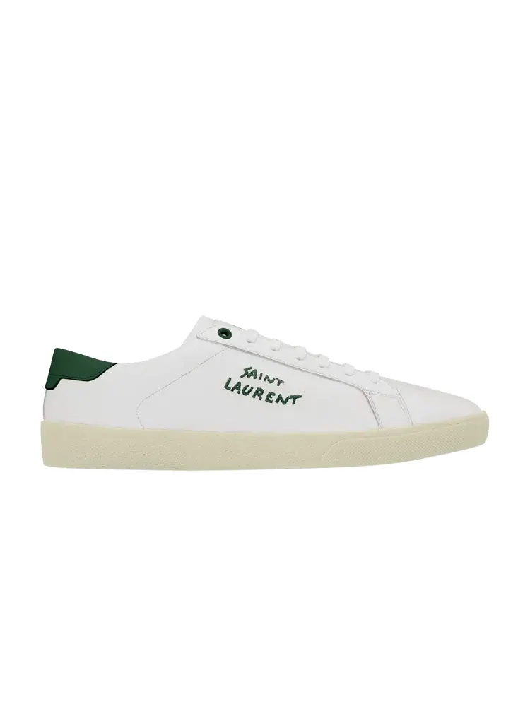 Кроссовки Saint Laurent SL-06 Court Leather 'White Dark Basil' — изображение 1 из 1, белый темный