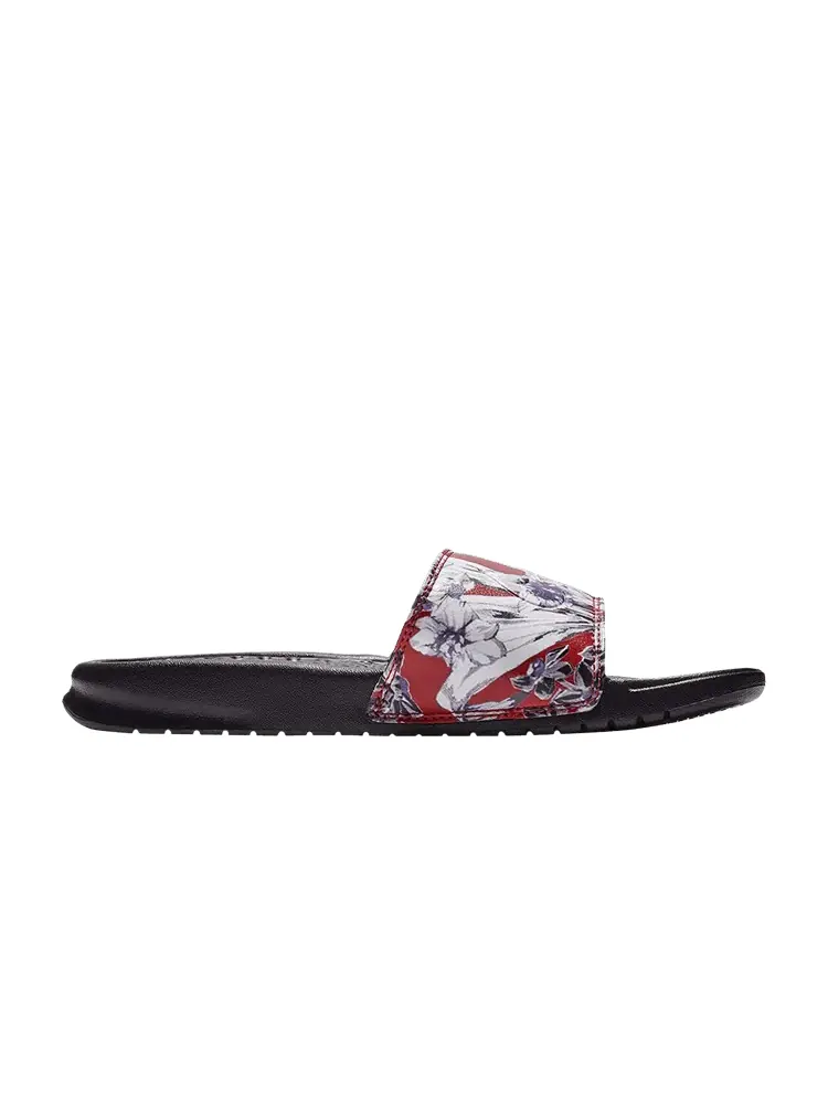 Сандалии Nike Wmns Benassi JDI Slide 'Floral Print' — изображение 1 из 1, черный/оранжевый