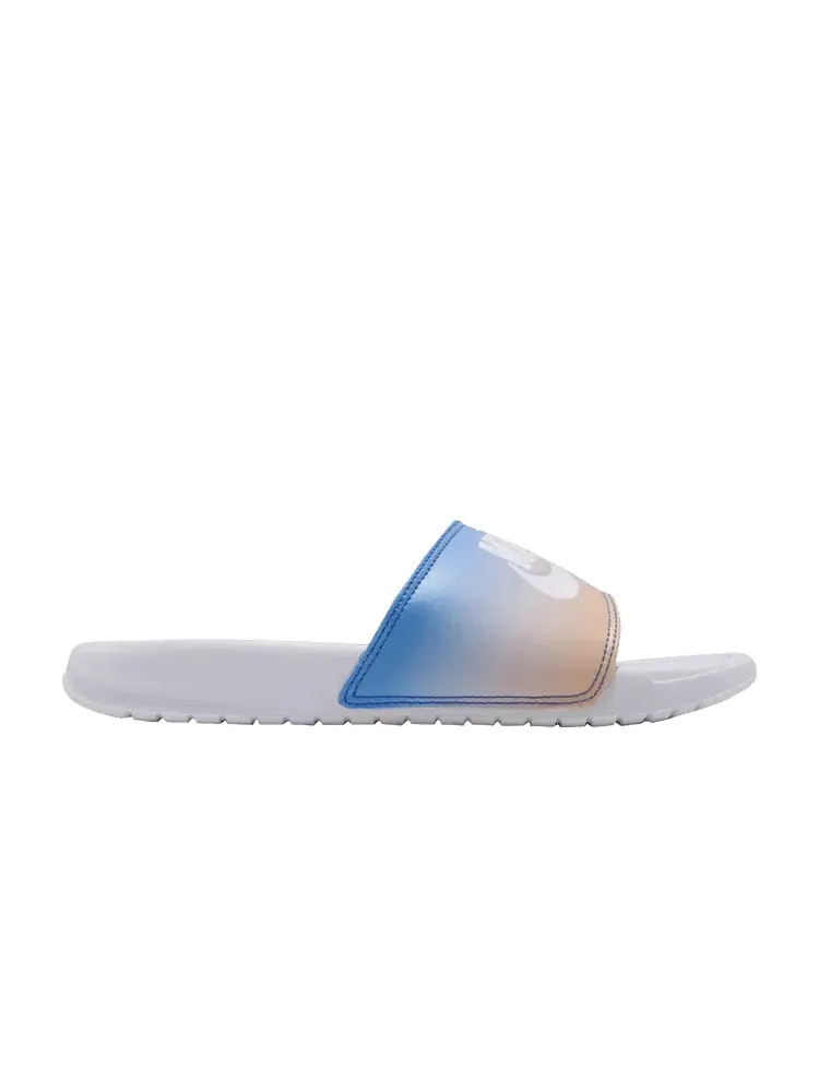 Сандалии Nike Wmns Benassi JDI Print Slide 'White Hyper Royal' — изображение 1 из 1, белый/белый