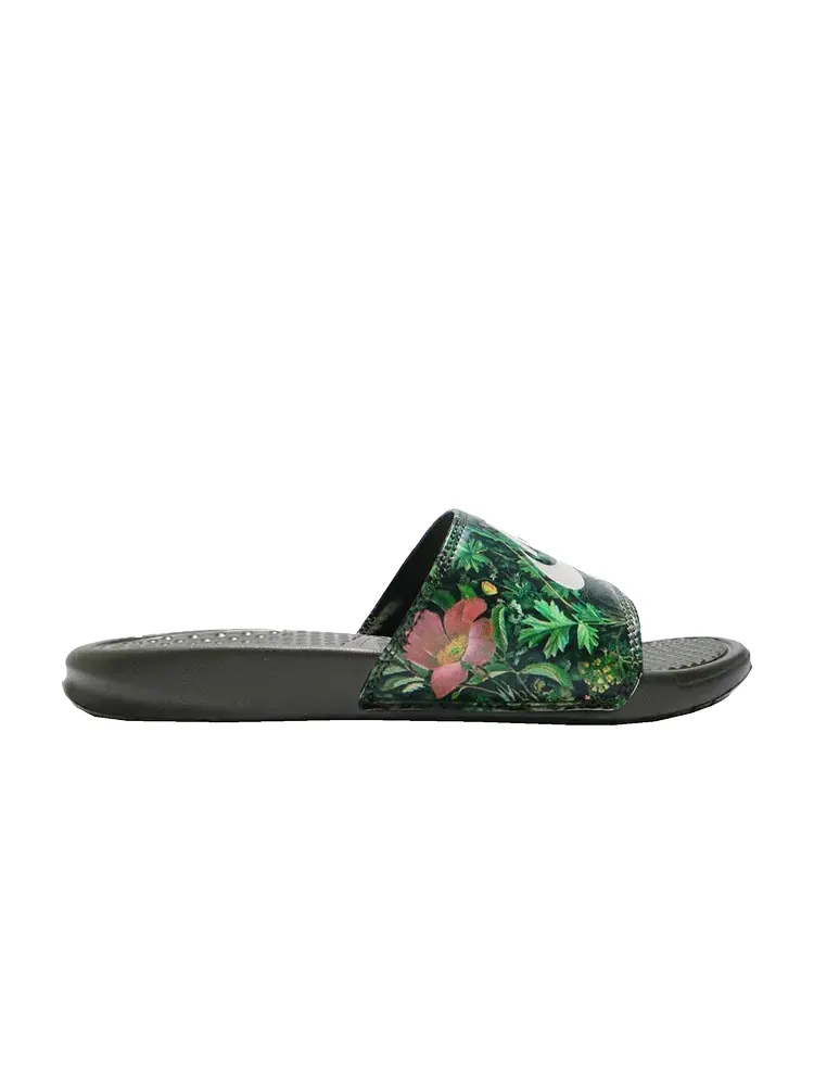 Кроссовки Nike Wmns Benassi Print 'Just Do It' — изображение 1 из 1, зеленый