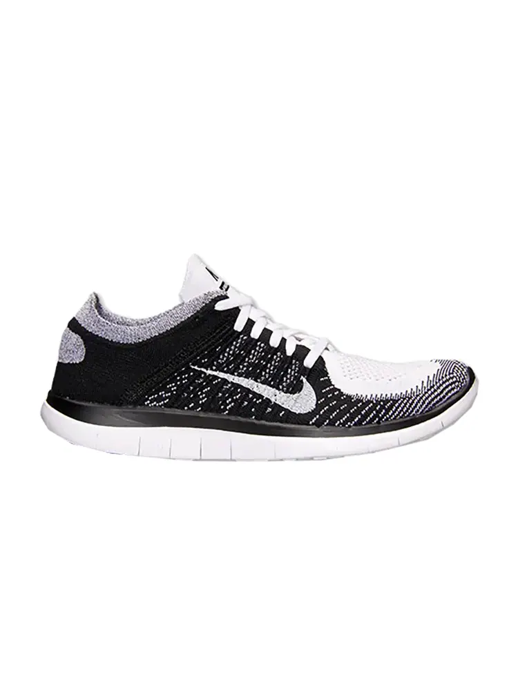 Кроссовки Nike Wmns Free Flyknit 4.0 'White Black' — изображение 1 из 4, черный