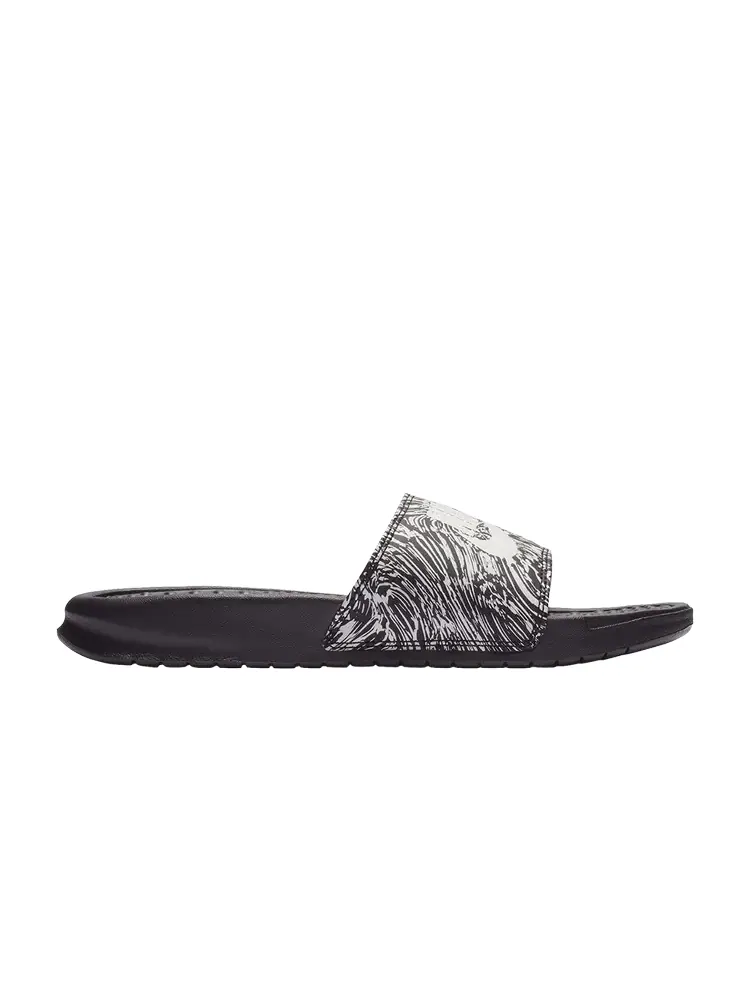 Кроссовки Nike Benassi JDI Print 'Black Summit White' — изображение 1 из 1, черный