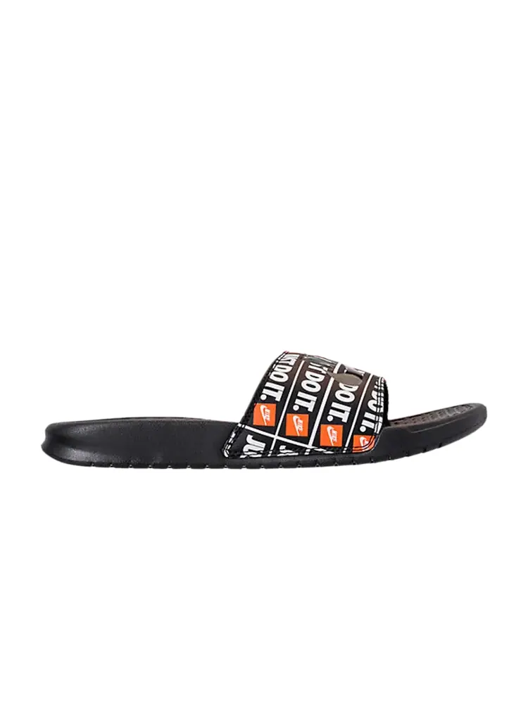 Кроссовки Nike Benassi Print 'Just Do It' — изображение 1 из 1, черный