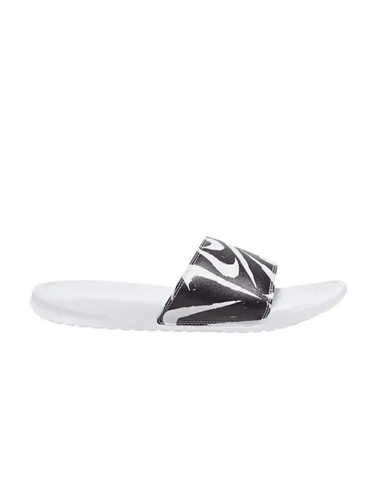 Сандалии Nike Benassi JDI Print 'White Black' — изображение 1 из 1, белый/черный