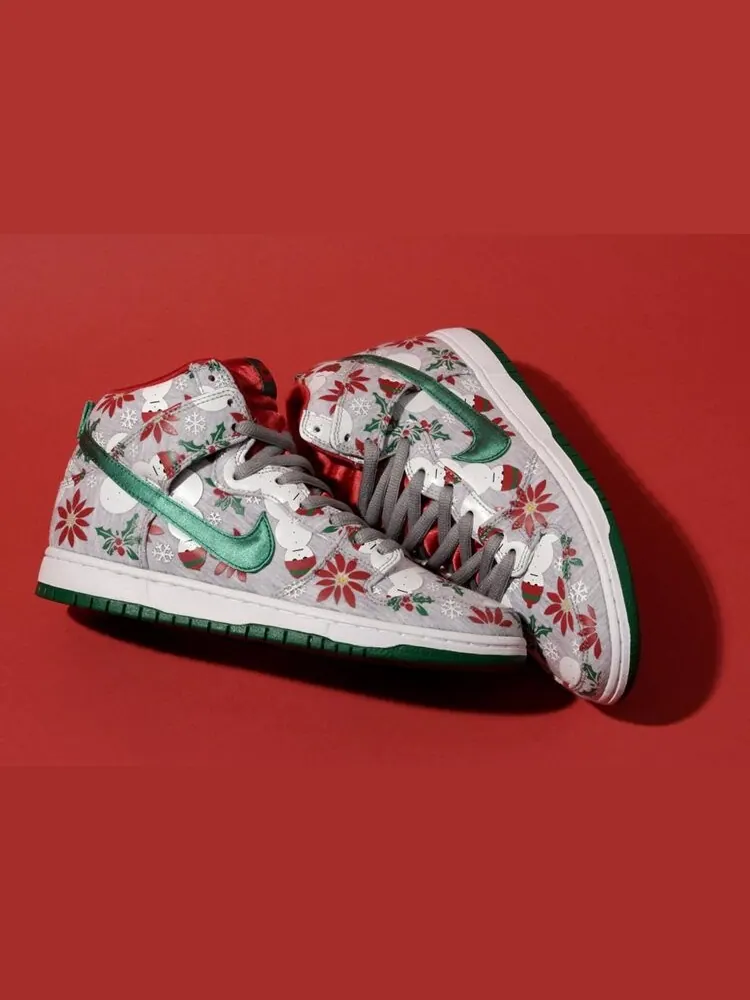 Кроссовки Nike Concepts x Dunk High Premium SB 'Ugly Christmas Sweater' — изображение 4 из 6, серый