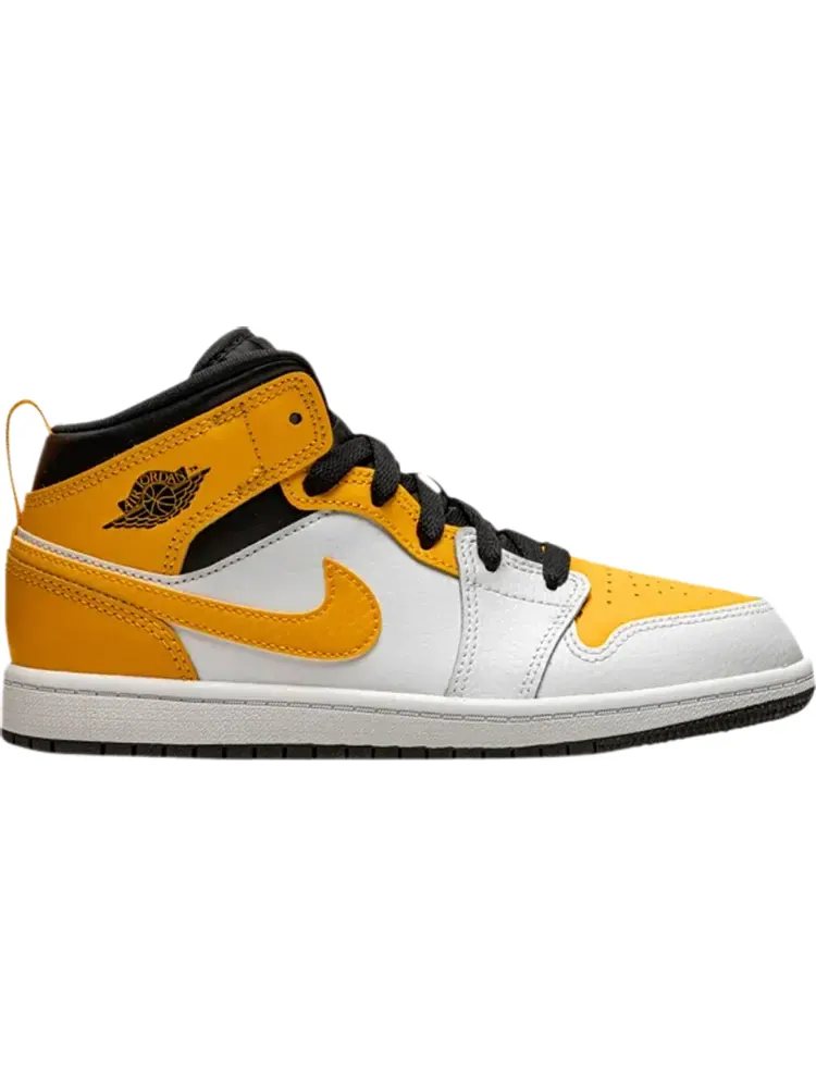 Кроссовки Air Jordan 1 Mid PS University — изображение 1 из 1, белый желтый