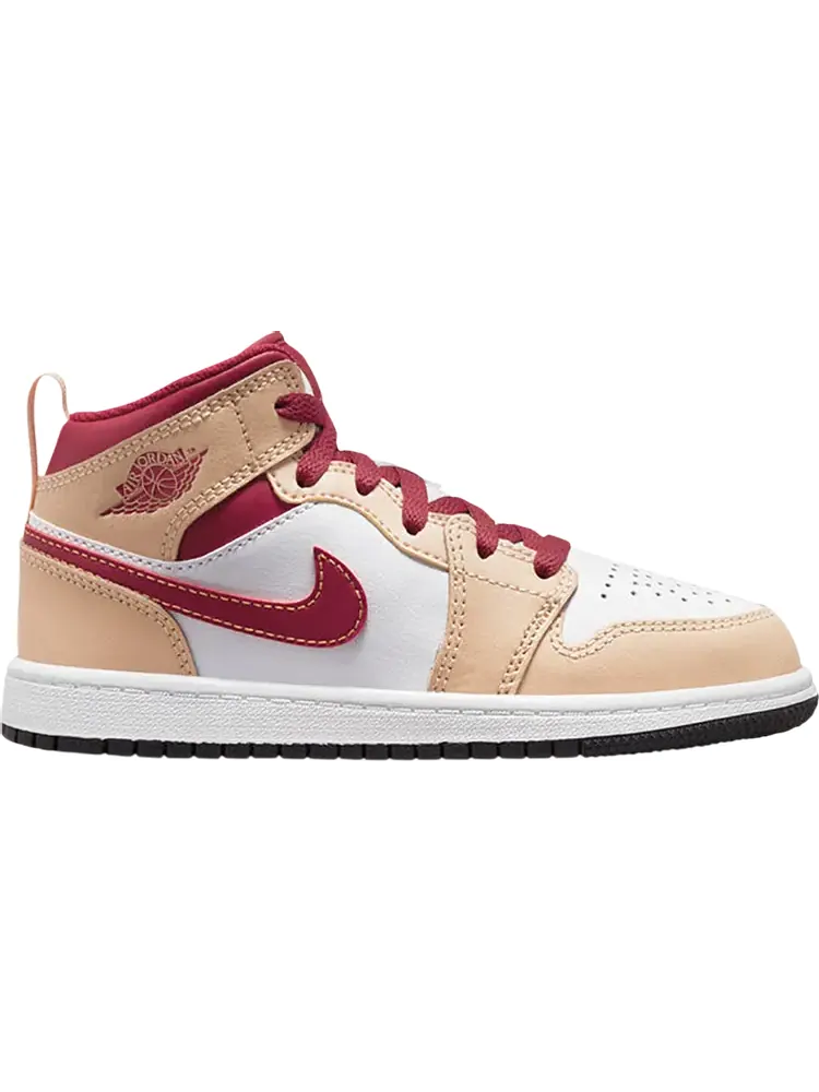 Кроссовки Air Jordan 1 Mid PS Light Curry Cardinal Red — изображение 1 из 1, бежевый