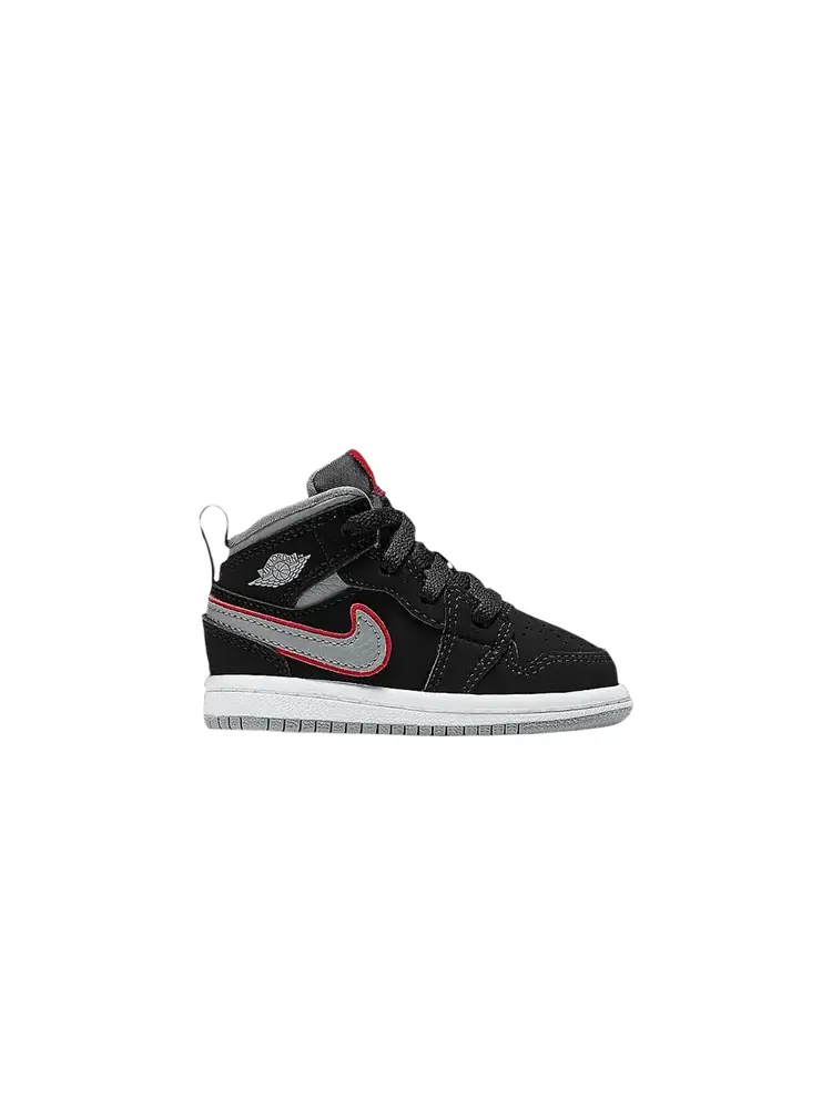 Кроссовки Air Jordan 1 Mid TD Black Particle Grey — изображение 1 из 1, черный серый