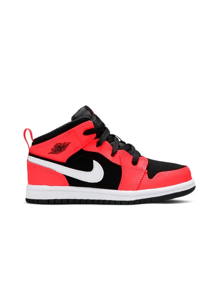 Кроссовки Air Jordan Air Jordan 1 Mid TD 'Infrared 23' — изображение 2 из 7, черный//белый