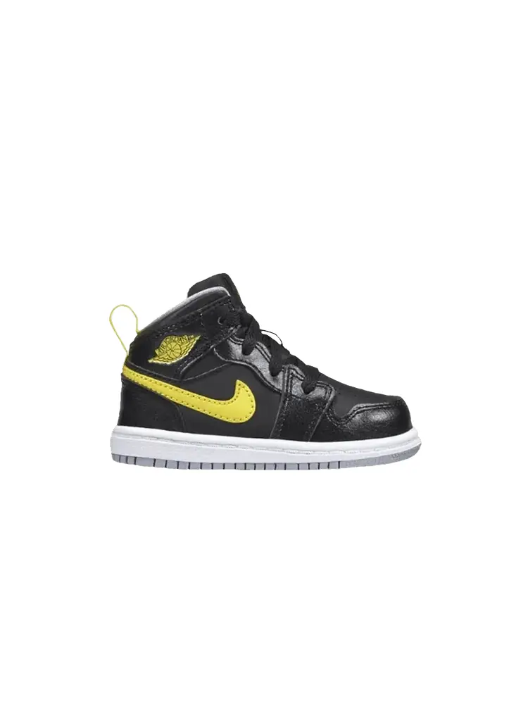 Кроссовки Air Jordan Air Jordan 1 Mid BT 'Vibrant Yellow' — изображение 1 из 1, черный/желтый/серый