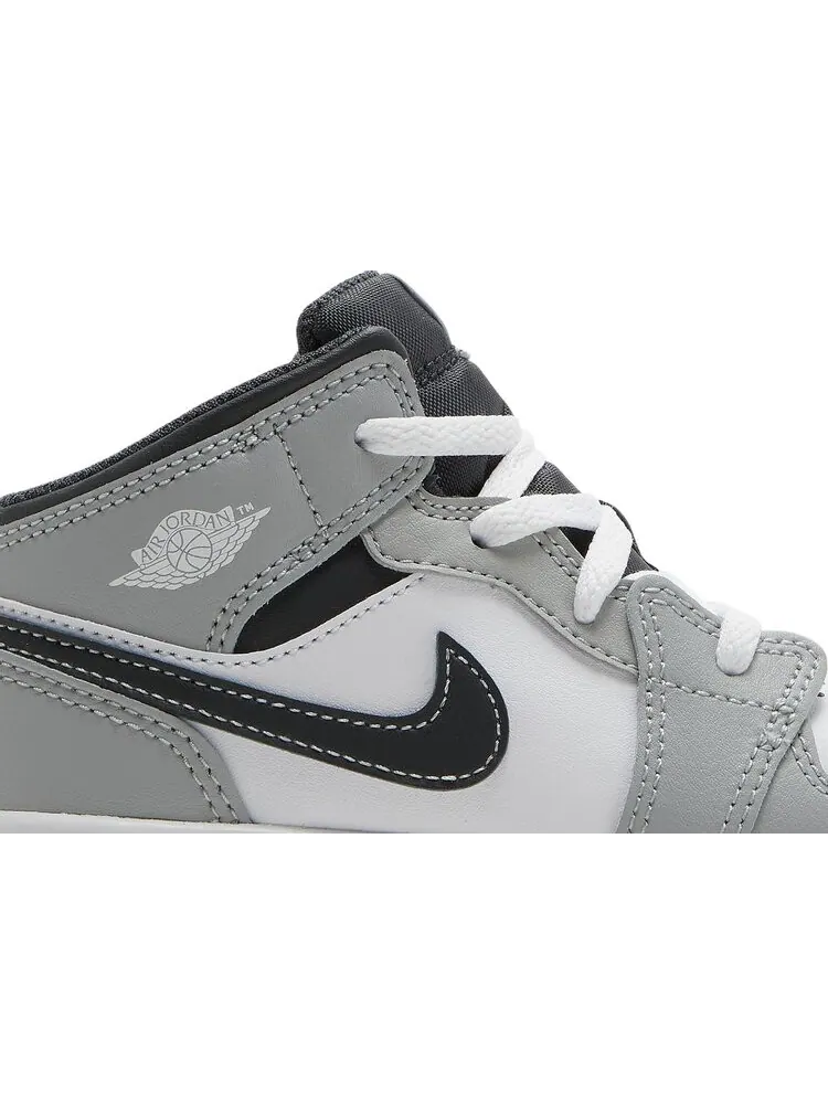 Кроссовки Air Jordan 1 Mid TD Light Smoke Grey — изображение 2 из 8, серый