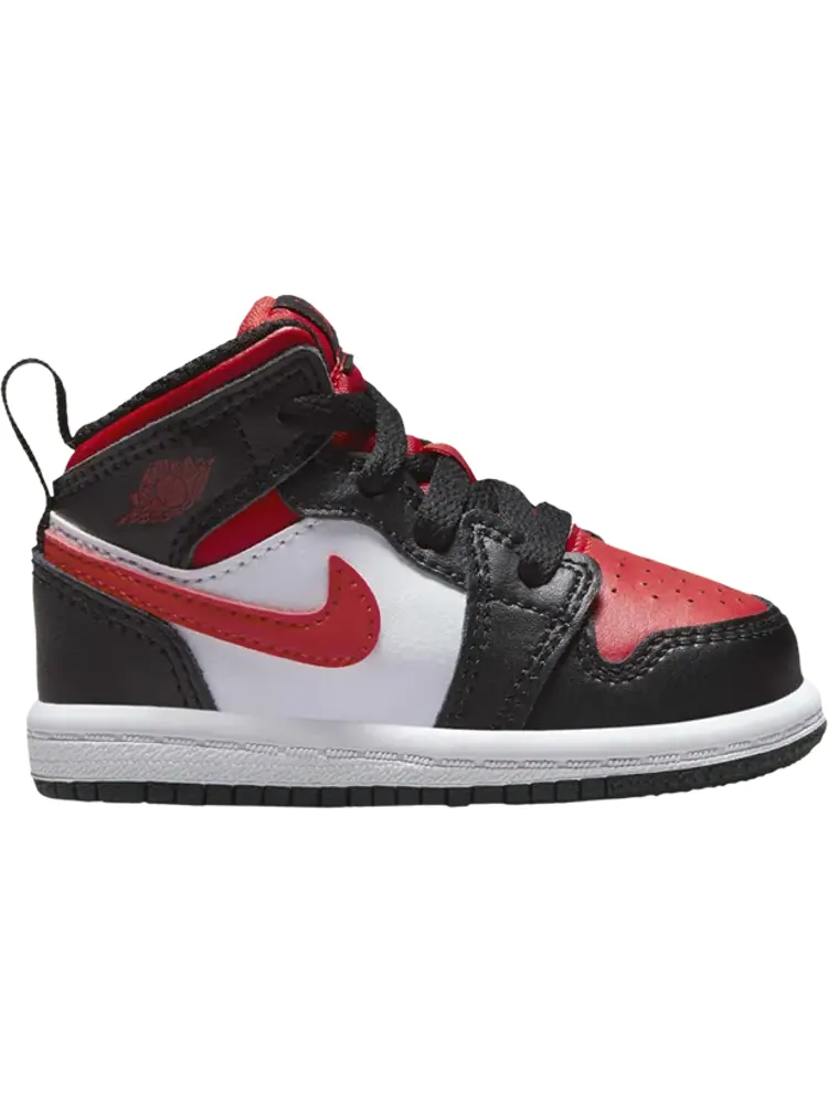 Кроссовки Air Jordan 1 Mid TD Black Fire Red — изображение 1 из 1, черный