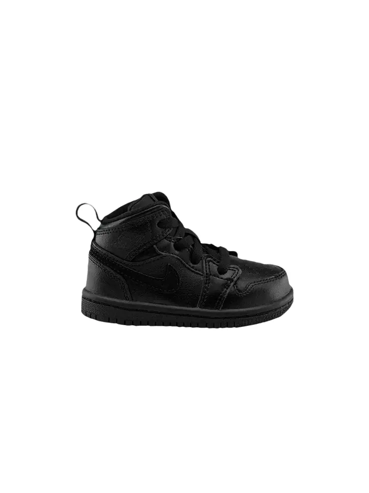 Кроссовки Air Jordan 1 Mid TD Triple Black — изображение 1 из 1, черный