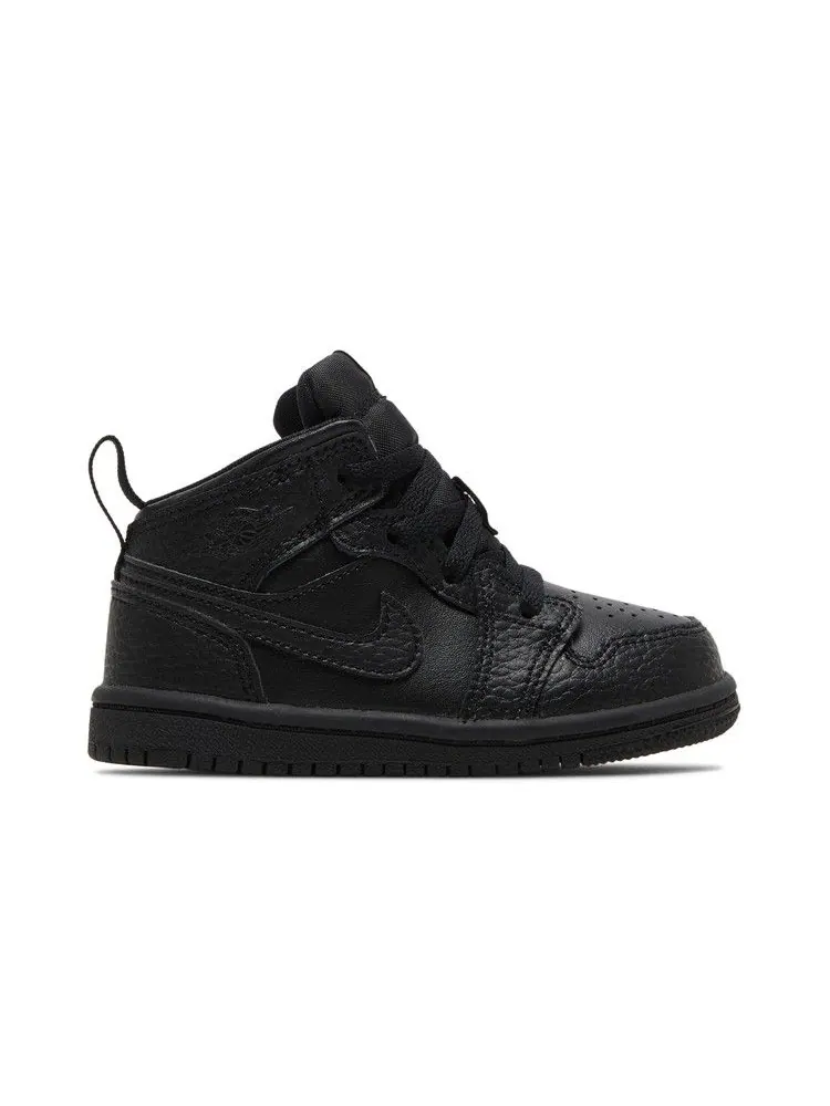 Кроссовки Air Jordan Air Jordan 1 Mid TD 'Triple Black' — изображение 2 из 9, черный/черный/черный