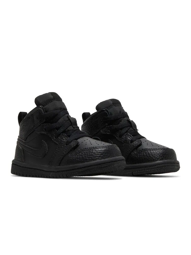 Кроссовки Air Jordan Air Jordan 1 Mid TD 'Triple Black' — изображение 9 из 9, черный/черный/черный