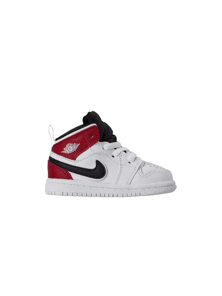 Кроссовки Air Jordan Air Jordan 1 Mid TD 'White Gym Red' — изображение 1 из 1, белый/черный/красный