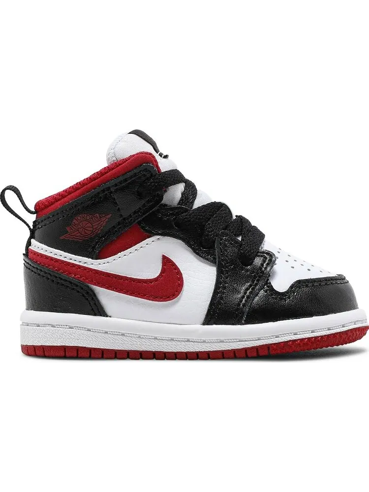 Кроссовки Air Jordan 1 Mid TD Black Gym Red — изображение 1 из 8, белый