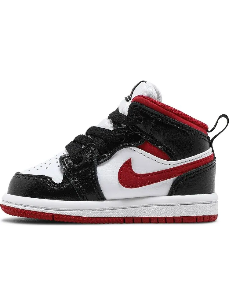 Кроссовки Air Jordan 1 Mid TD Black Gym Red — изображение 3 из 8, белый