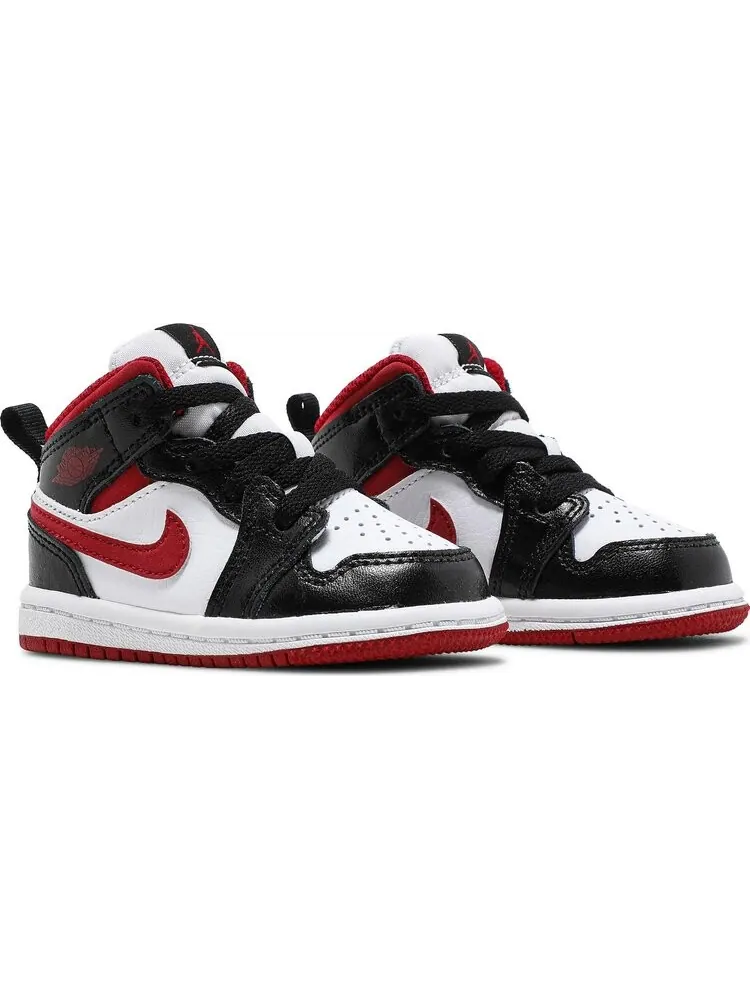 Кроссовки Air Jordan 1 Mid TD Black Gym Red — изображение 8 из 8, белый