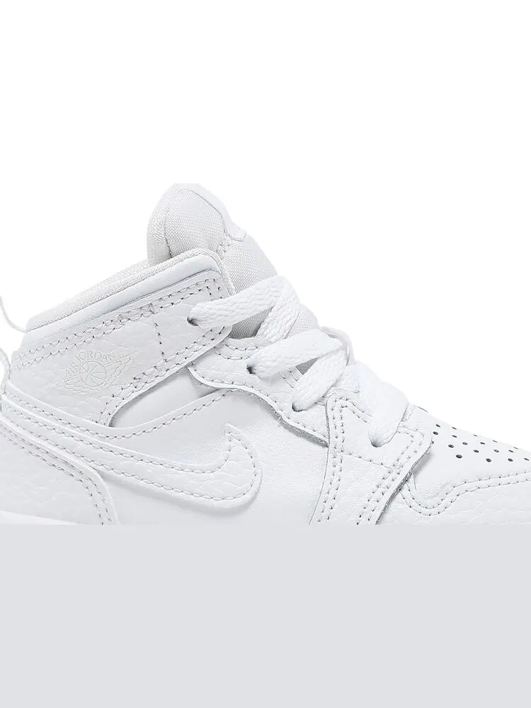 Кроссовки Air Jordan 1 Mid TD Triple White — изображение 2 из 8, белый