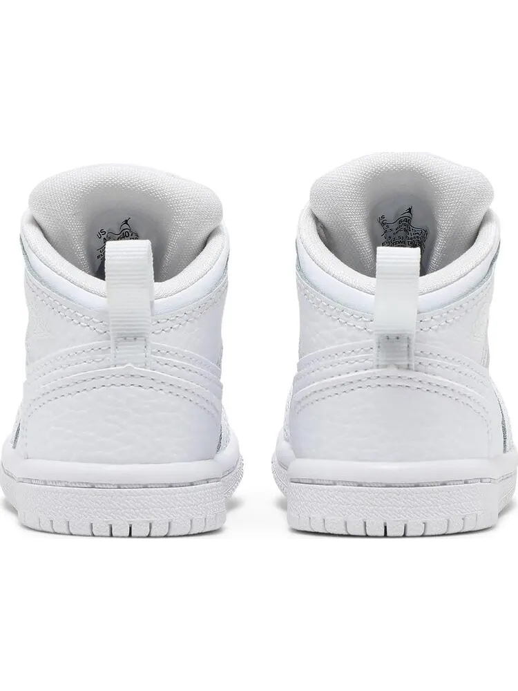 Кроссовки Air Jordan 1 Mid TD Triple White — изображение 6 из 8, белый
