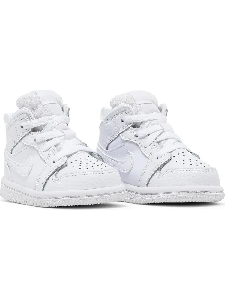 Кроссовки Air Jordan 1 Mid TD Triple White — изображение 8 из 8, белый