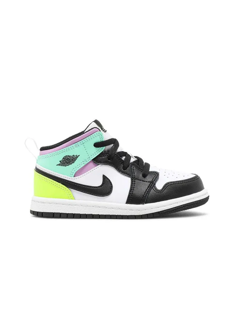 Кроссовки Air Jordan Air Jordan 1 Mid TD 'Pastel' — изображение 2 из 9, белый//зеленый/черный