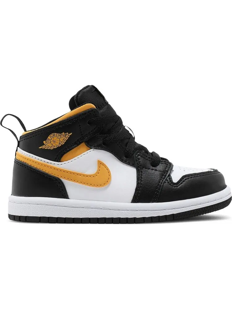 Кроссовки Air Jordan 1 Mid TD Black University Gold — изображение 1 из 8, белый