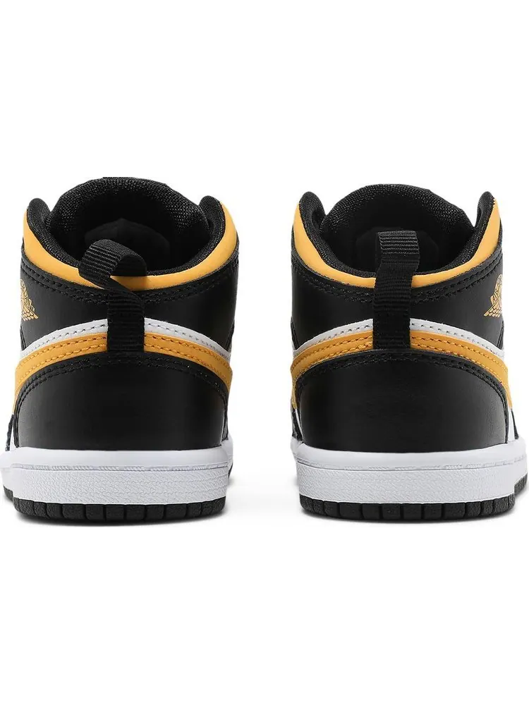 Кроссовки Air Jordan 1 Mid TD Black University Gold — изображение 6 из 8, белый
