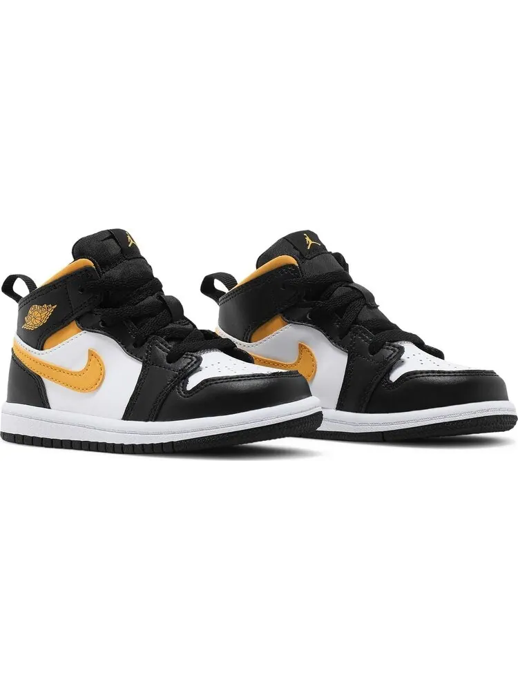 Кроссовки Air Jordan 1 Mid TD Black University Gold — изображение 8 из 8, белый