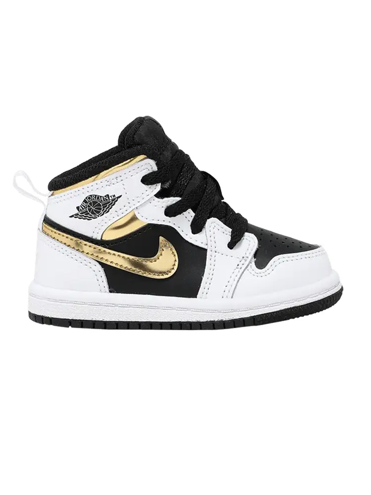 Кроссовки Air Jordan Air Jordan 1 Mid TD 'White Gold' — изображение 1 из 9, белый/мульти-/черный
