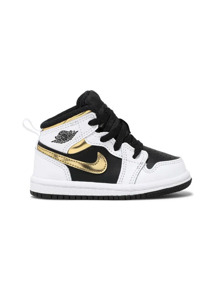 Кроссовки Air Jordan Air Jordan 1 Mid TD 'White Gold' — изображение 2 из 9, белый/мульти-/черный