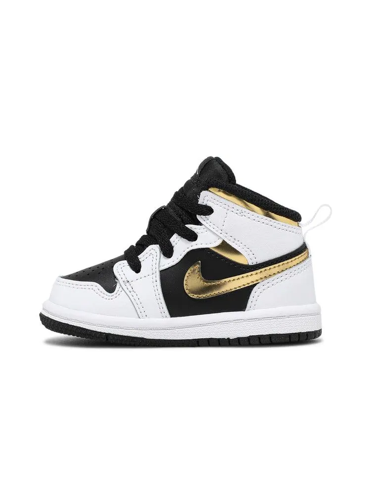 Кроссовки Air Jordan Air Jordan 1 Mid TD 'White Gold' — изображение 4 из 9, белый/мульти-/черный