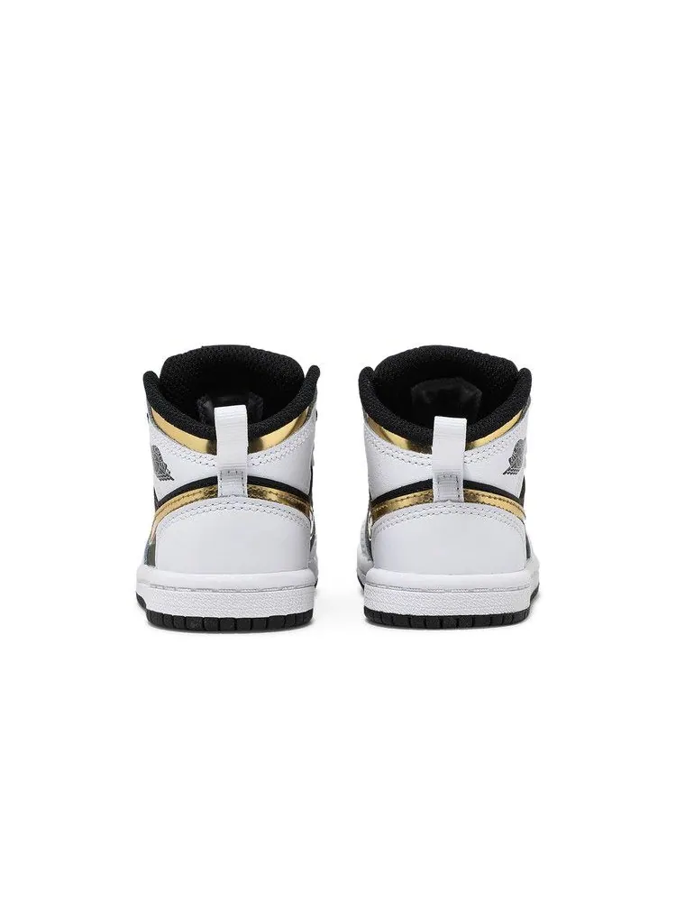 Кроссовки Air Jordan Air Jordan 1 Mid TD 'White Gold' — изображение 7 из 9, белый/мульти-/черный