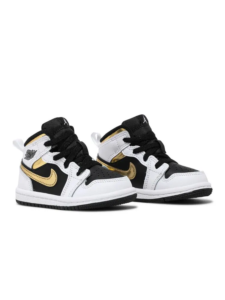 Кроссовки Air Jordan Air Jordan 1 Mid TD 'White Gold' — изображение 9 из 9, белый/мульти-/черный