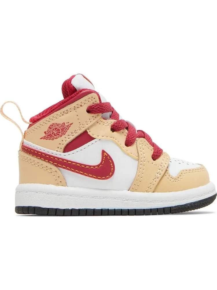 Кроссовки Air Jordan 1 Mid TD Light Curry Cardinal Red — изображение 1 из 8, коричневый